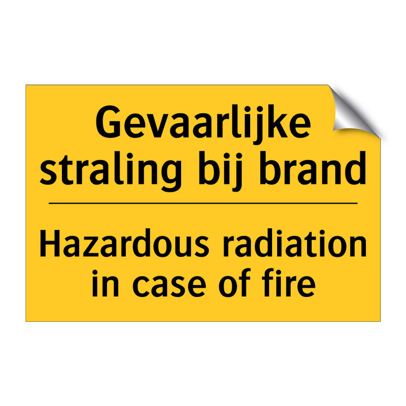 Gevaarlijke straling bij brand - Hazardous radiation in case of fire