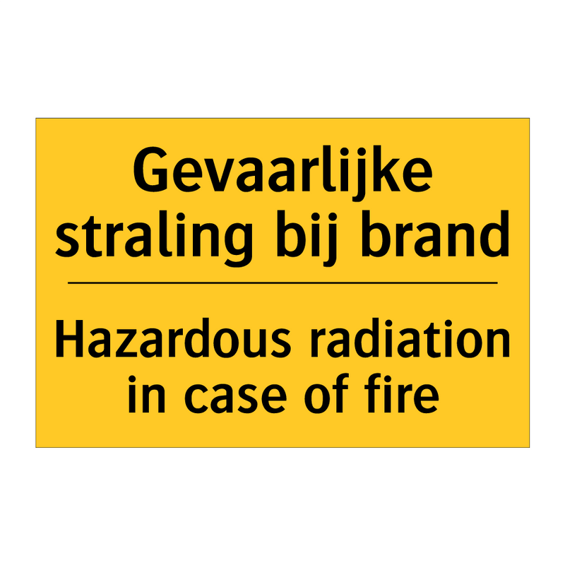 Gevaarlijke straling bij brand - Hazardous radiation in case of fire