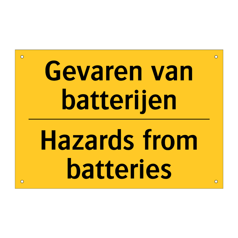 Gevaren van batterijen - Hazards from batteries & Gevaren van batterijen - Hazards from batteries