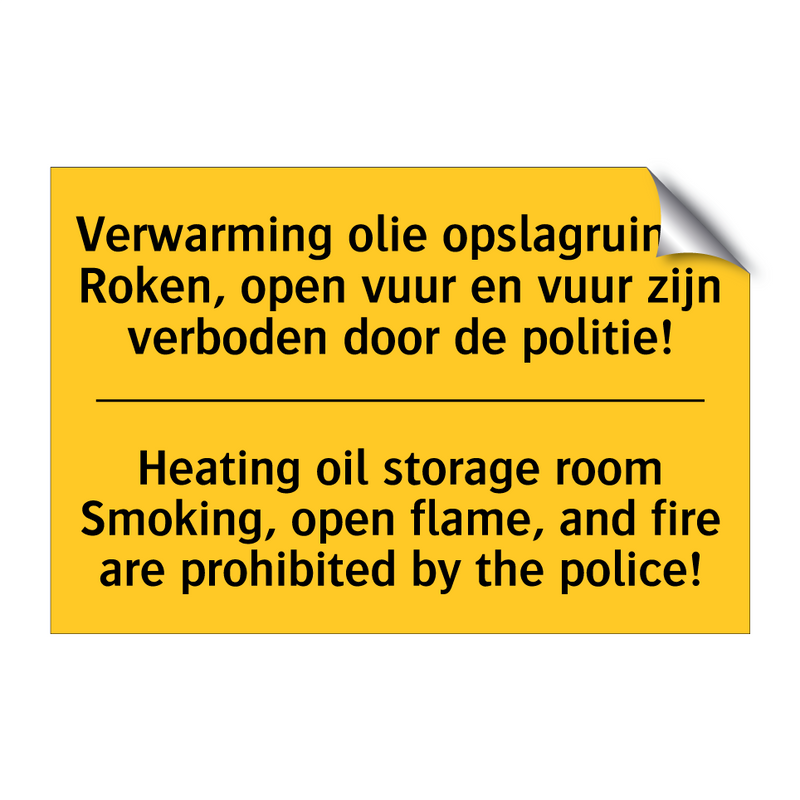 Verwarming olie opslagruimte Roken, /.../ - Heating oil storage room Smoking, /.../