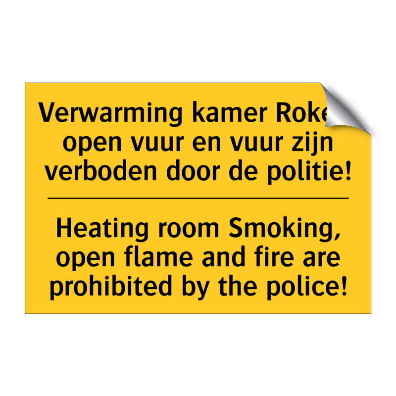 Verwarming kamer Roken, open vuur /.../ - Heating room Smoking, open flame /.../