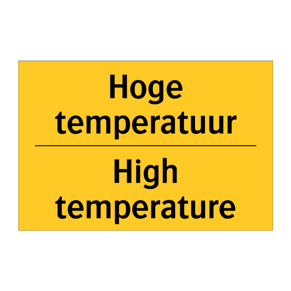 Hoge temperatuur - High temperature & Hoge temperatuur - High temperature