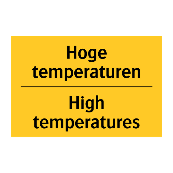 Hoge temperaturen - High temperatures & Hoge temperaturen - High temperatures