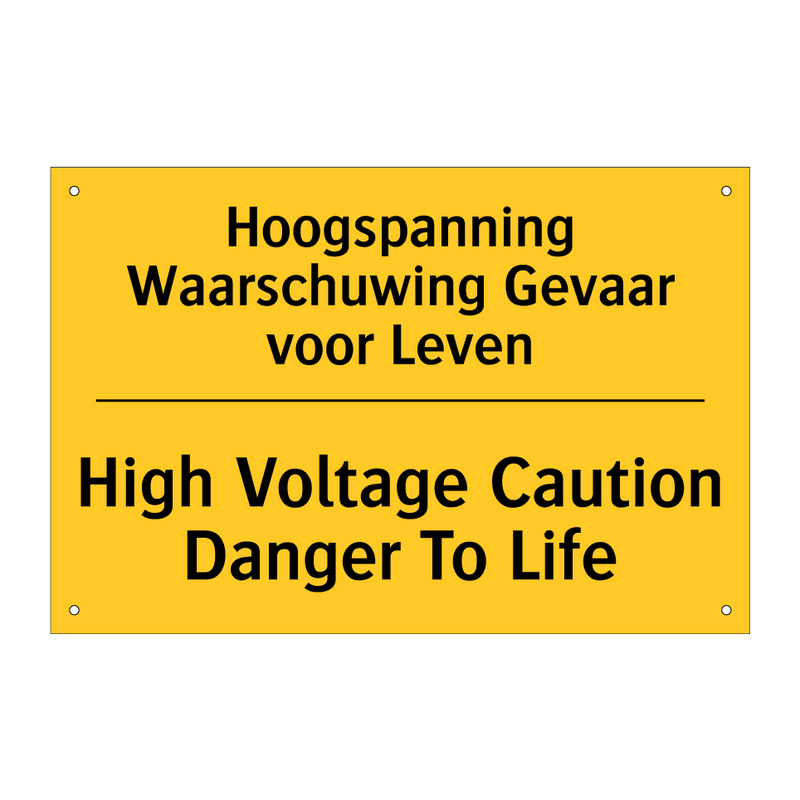 Hoogspanning Waarschuwing Gevaar voor Leven - High Voltage Caution Danger To Life