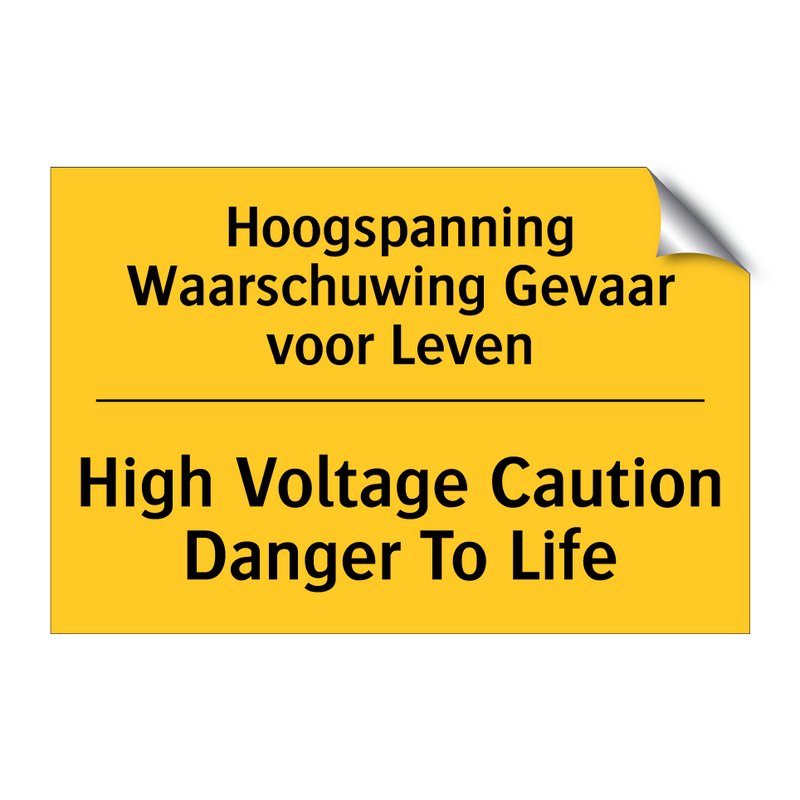 Hoogspanning Waarschuwing Gevaar voor Leven - High Voltage Caution Danger To Life