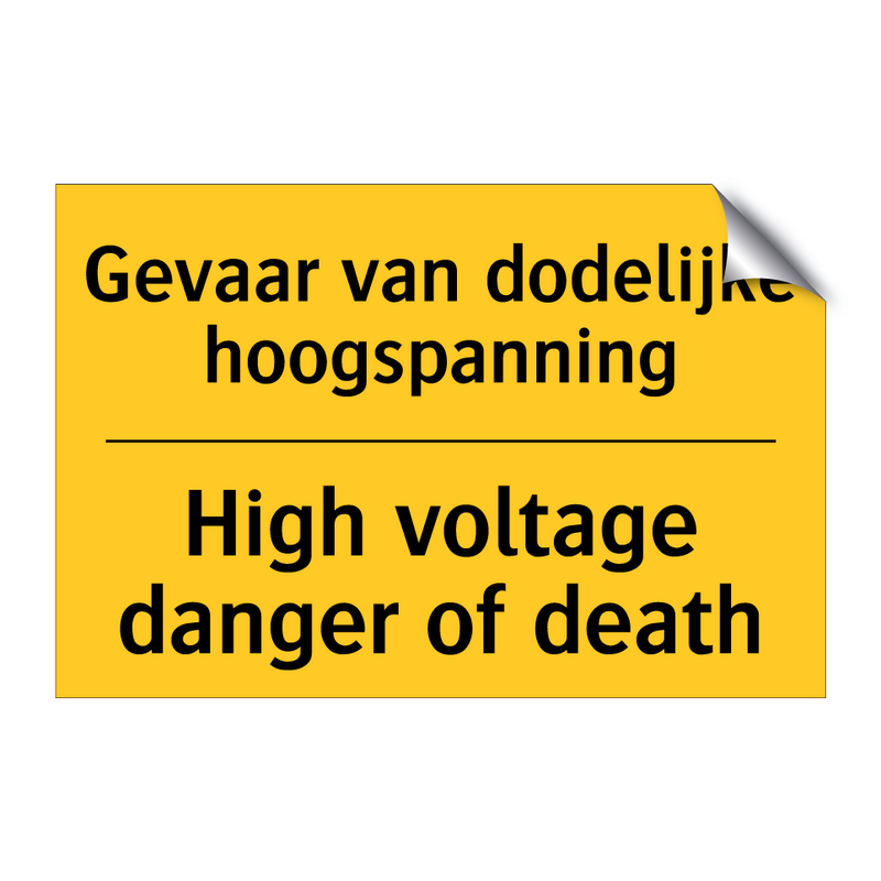 Gevaar van dodelijke hoogspanning - High voltage danger of death