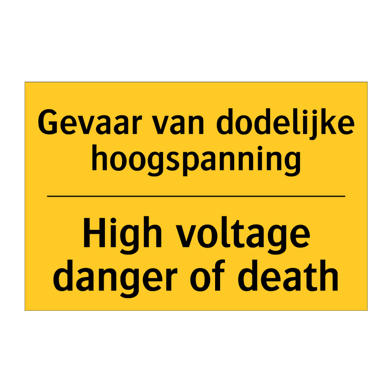 Gevaar van dodelijke hoogspanning - High voltage danger of death