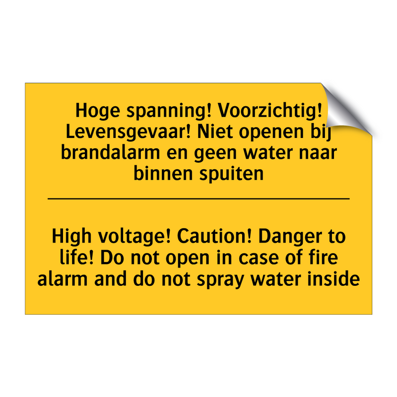 Hoge spanning! Voorzichtig! Levensgevaar! /.../ - High voltage! Caution! Danger /.../