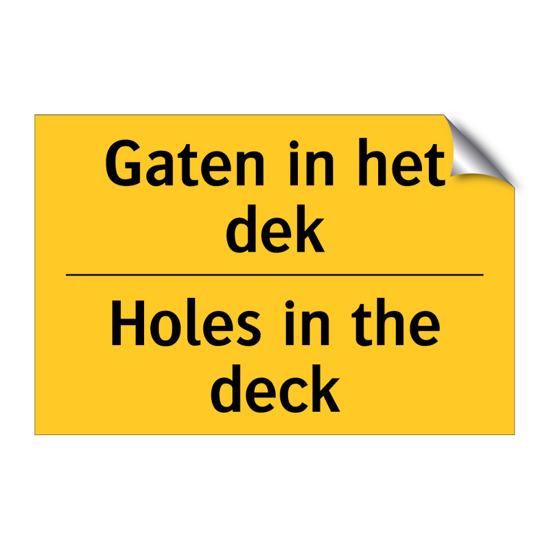 Gaten in het dek - Holes in the deck & Gaten in het dek - Holes in the deck