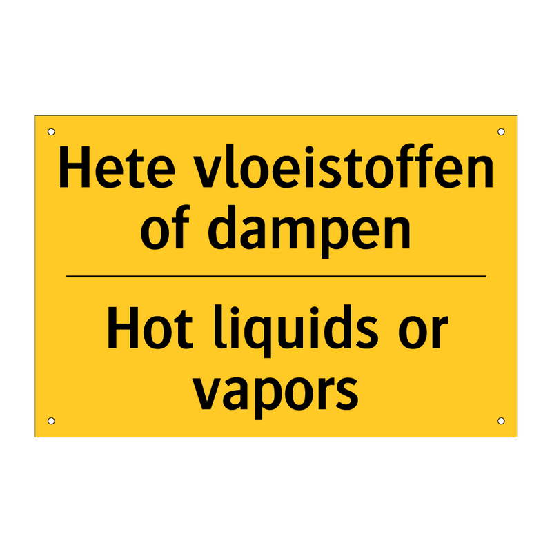 Hete vloeistoffen of dampen - Hot liquids or vapors