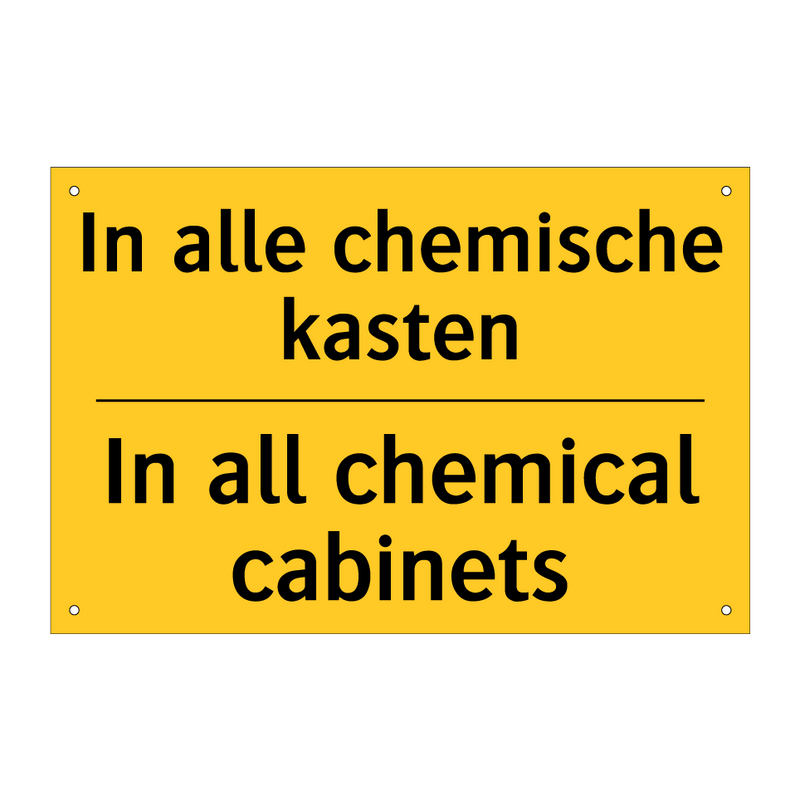 In alle chemische kasten - In all chemical cabinets