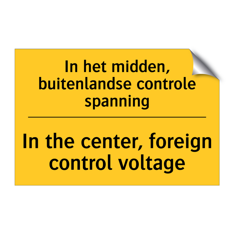 In het midden, buitenlandse controle spanning - In the center, foreign control voltage