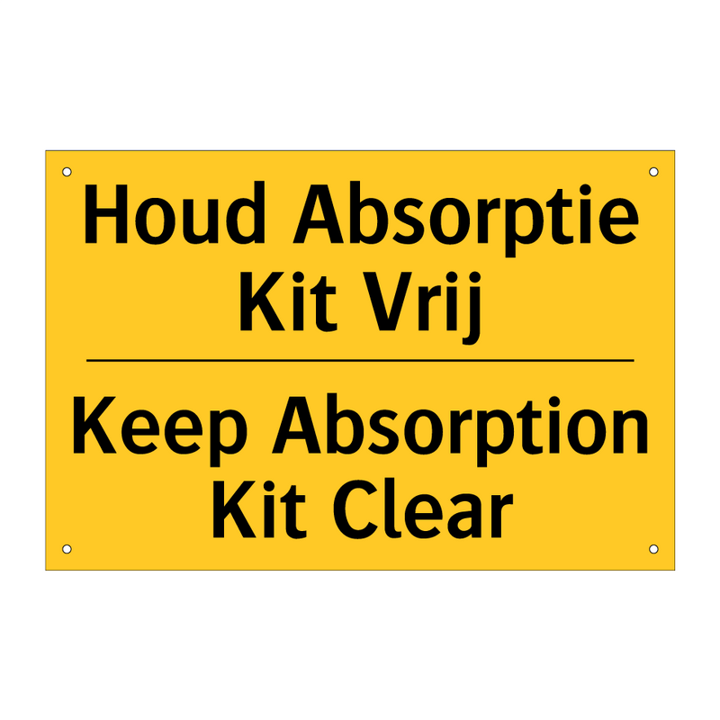 Houd Absorptie Kit Vrij - Keep Absorption Kit Clear