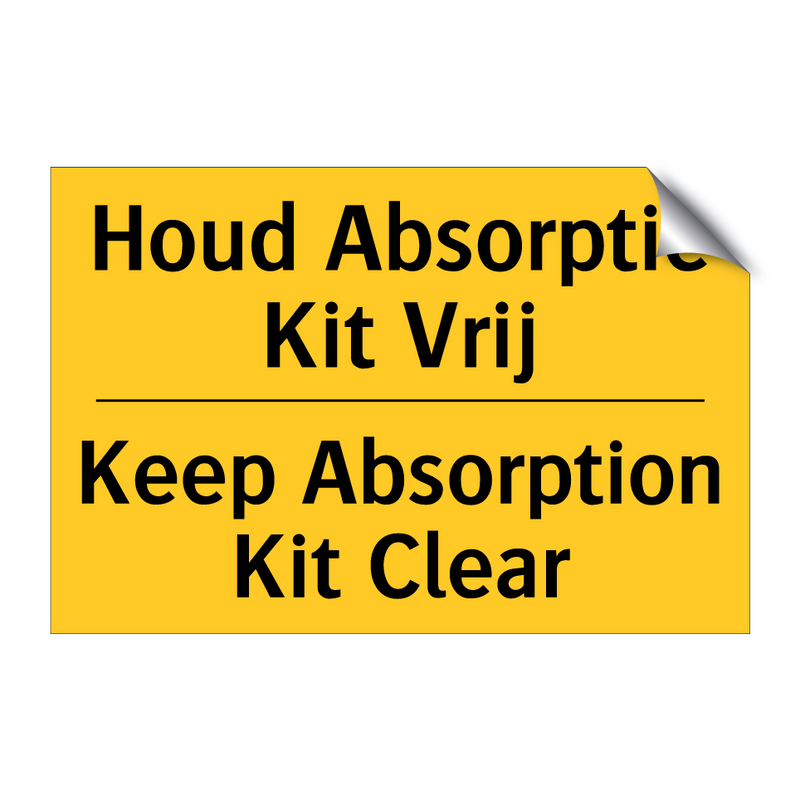 Houd Absorptie Kit Vrij - Keep Absorption Kit Clear