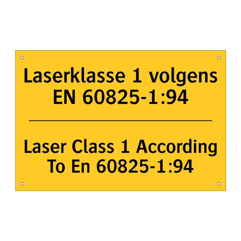 Laserklasse 1 volgens EN 60825-1:94 - Laser Class 1 According To En 60825-1:94