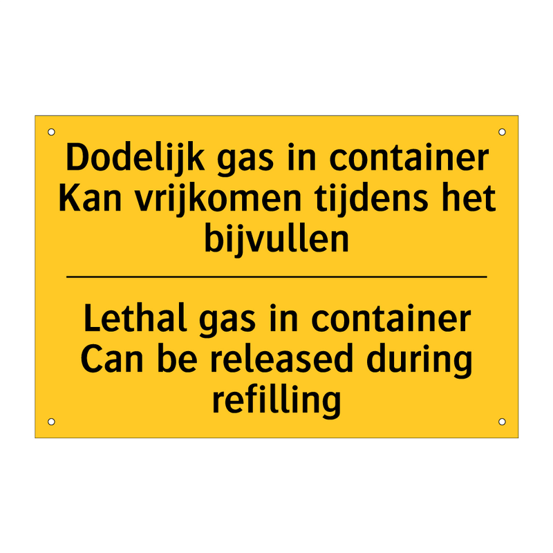 Dodelijk gas in container Kan /.../ - Lethal gas in container Can be /.../