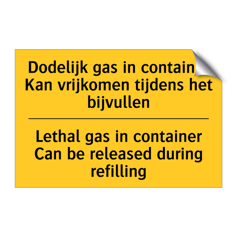 Dodelijk gas in container Kan /.../ - Lethal gas in container Can be /.../