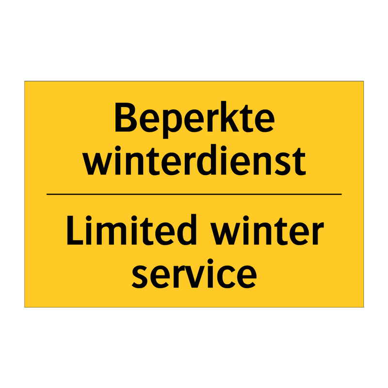 Beperkte winterdienst - Limited winter service & Beperkte winterdienst - Limited winter service