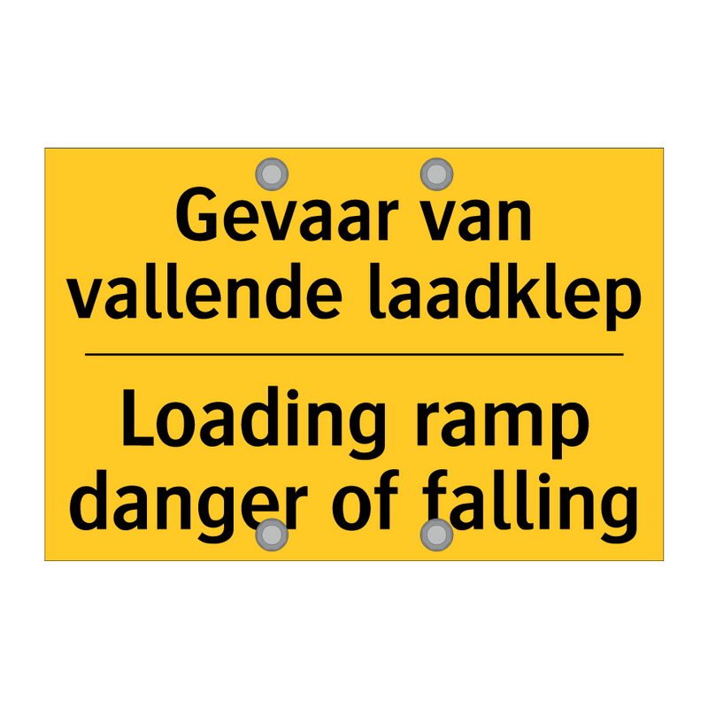 Gevaar van vallende laadklep - Loading ramp danger of falling