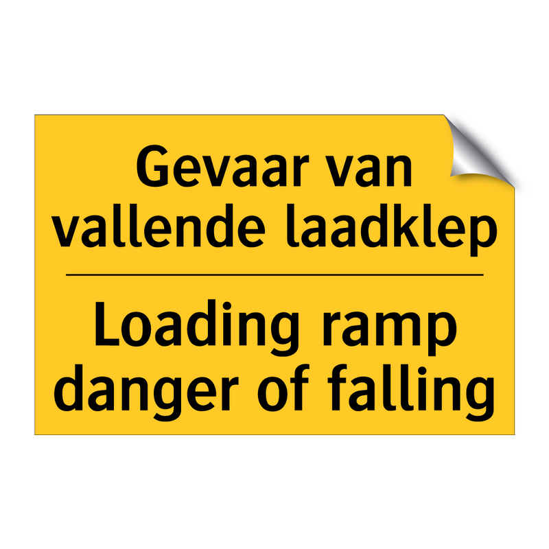 Gevaar van vallende laadklep - Loading ramp danger of falling