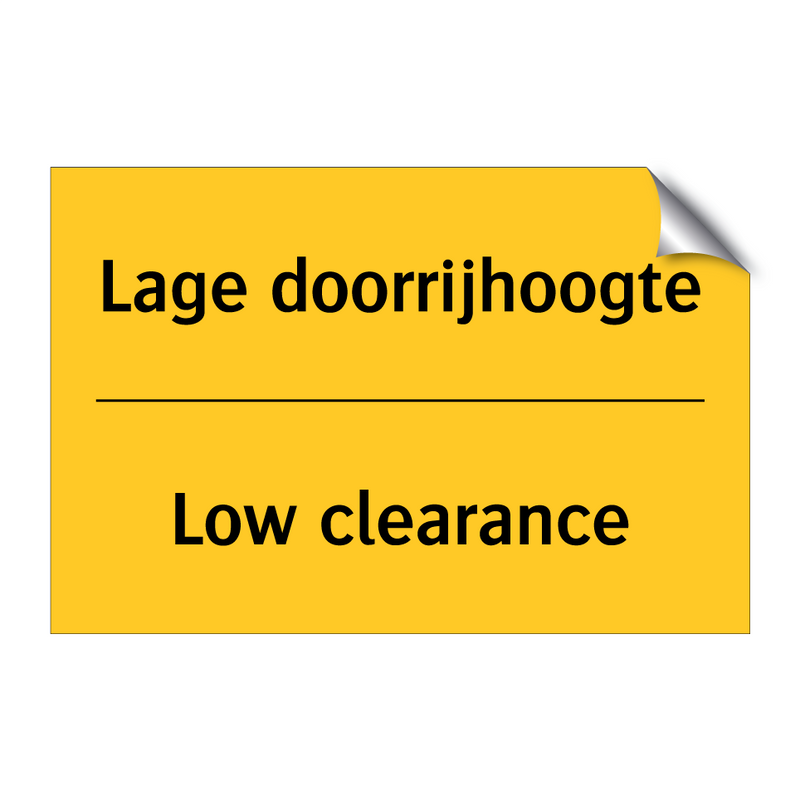 Lage doorrijhoogte - Low clearance & Lage doorrijhoogte - Low clearance