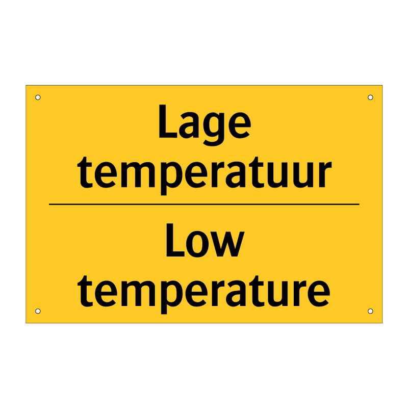 Lage temperatuur - Low temperature & Lage temperatuur - Low temperature