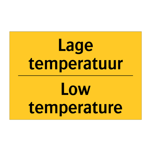 Lage temperatuur - Low temperature & Lage temperatuur - Low temperature