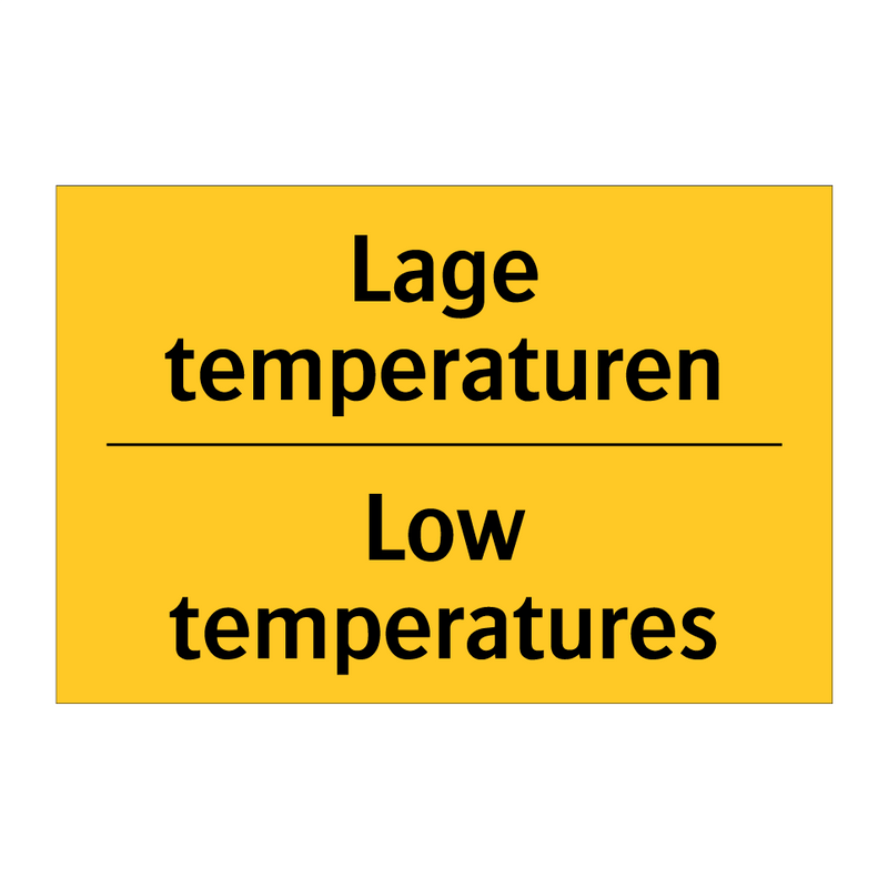 Lage temperaturen - Low temperatures & Lage temperaturen - Low temperatures