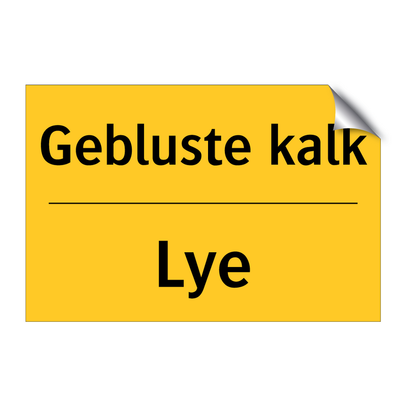 Gebluste kalk - Lye & Gebluste kalk - Lye & Gebluste kalk - Lye & Gebluste kalk - Lye