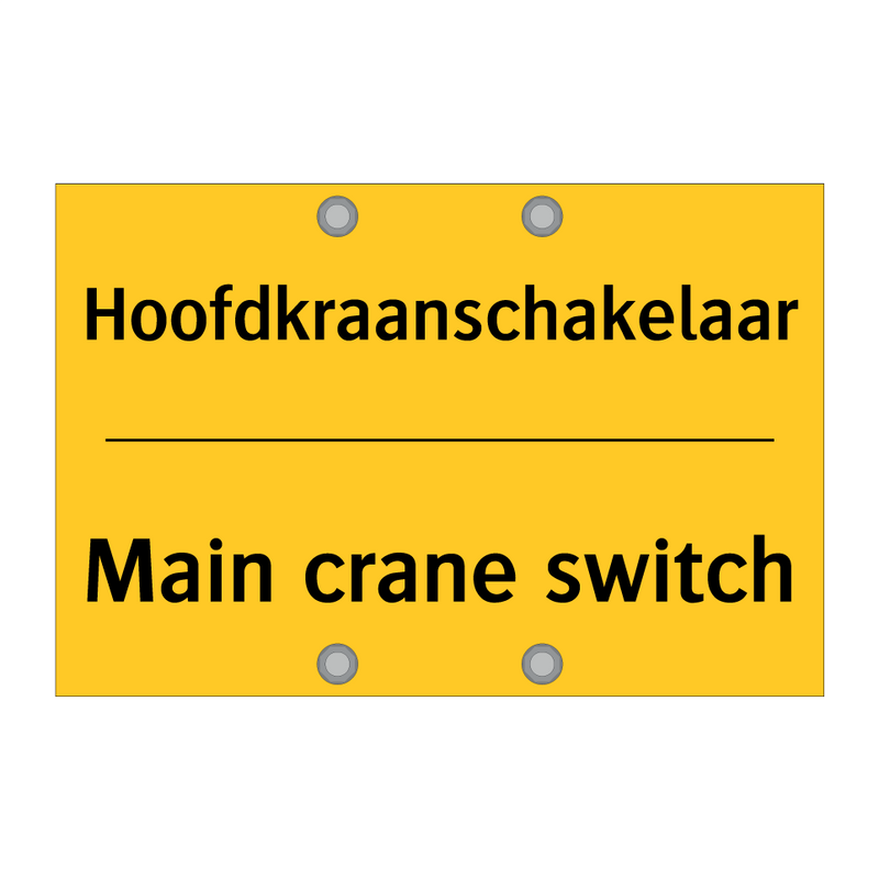 Hoofdkraanschakelaar - Main crane switch & Hoofdkraanschakelaar - Main crane switch