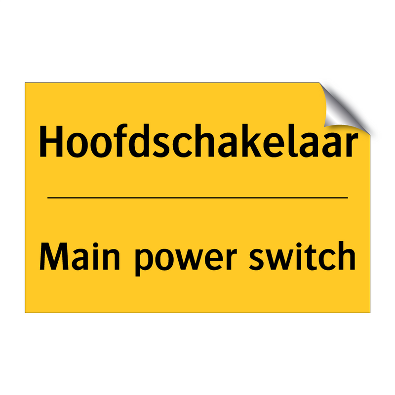 Hoofdschakelaar - Main power switch & Hoofdschakelaar - Main power switch