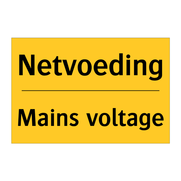 Netvoeding - Mains voltage & Netvoeding - Mains voltage & Netvoeding - Mains voltage