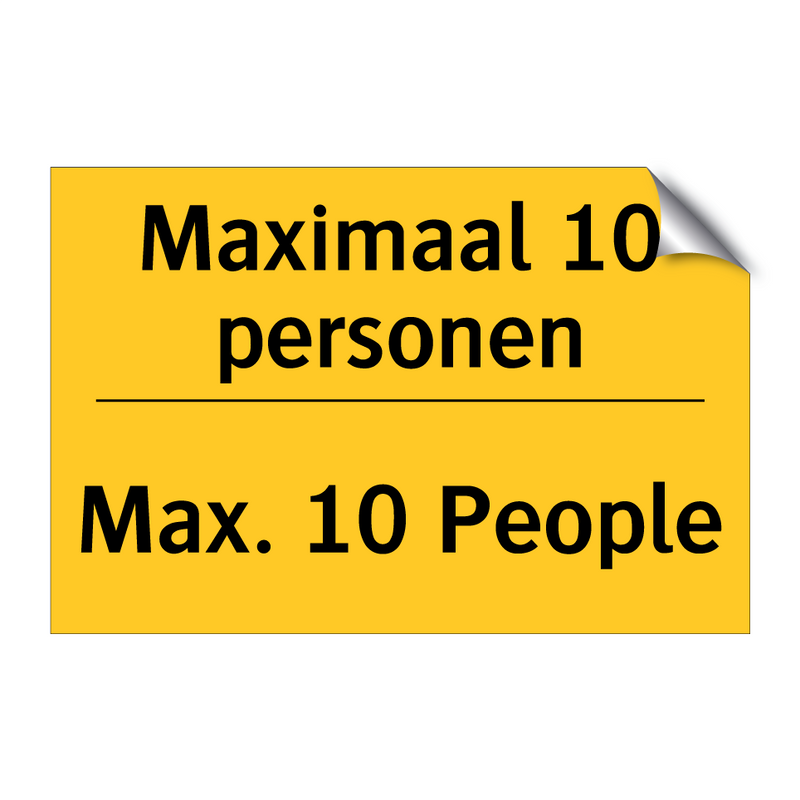 Maximaal 10 personen - Max. 10 People & Maximaal 10 personen - Max. 10 People