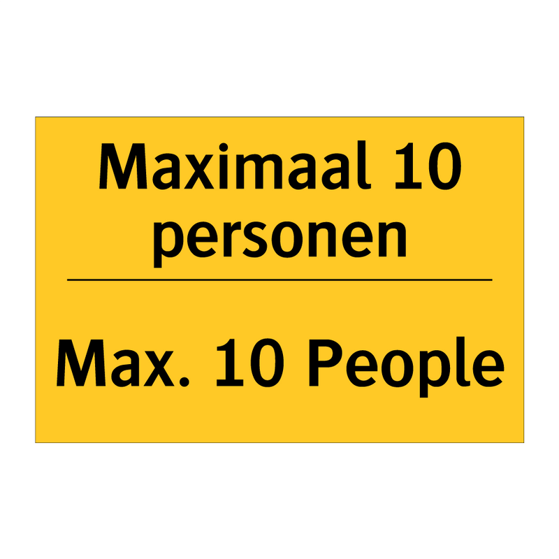 Maximaal 10 personen - Max. 10 People & Maximaal 10 personen - Max. 10 People