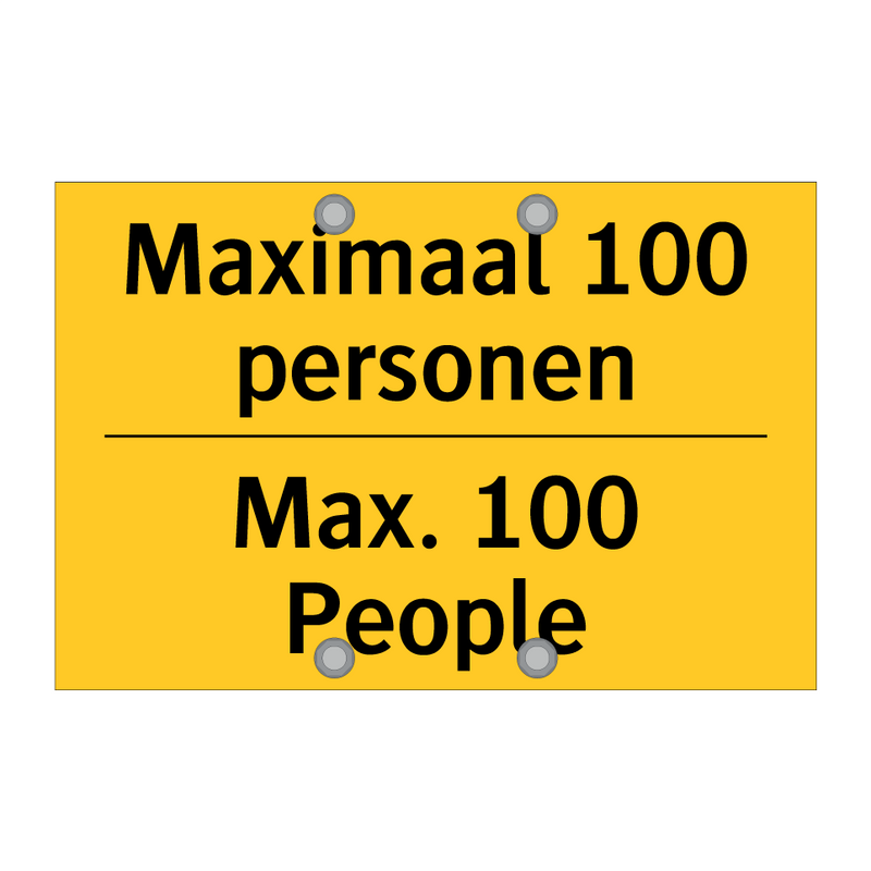 Maximaal 100 personen - Max. 100 People & Maximaal 100 personen - Max. 100 People