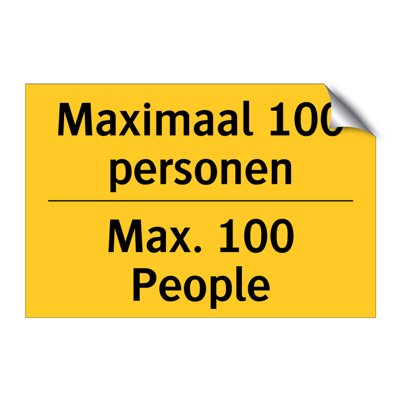 Maximaal 100 personen - Max. 100 People & Maximaal 100 personen - Max. 100 People