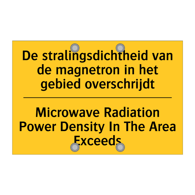 De stralingsdichtheid van de magnetron /.../ - Microwave Radiation Power Density /.../