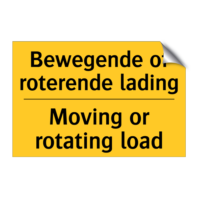 Bewegende of roterende lading - Moving or rotating load