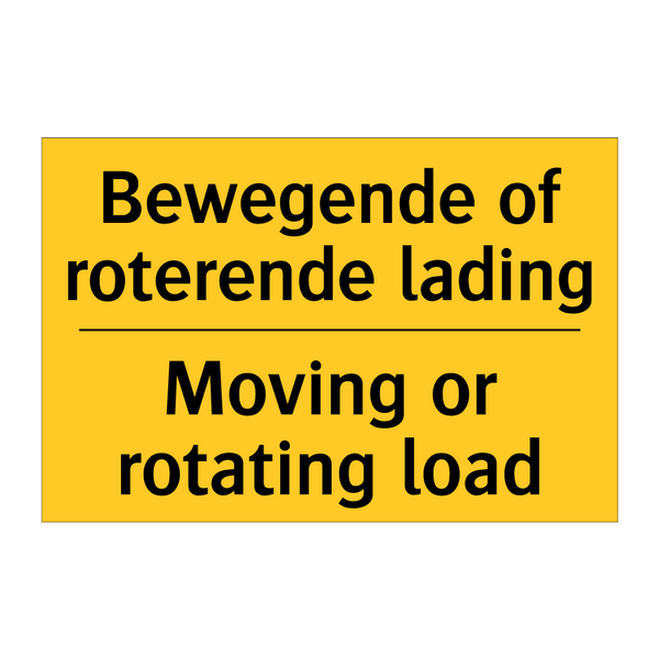 Bewegende of roterende lading - Moving or rotating load