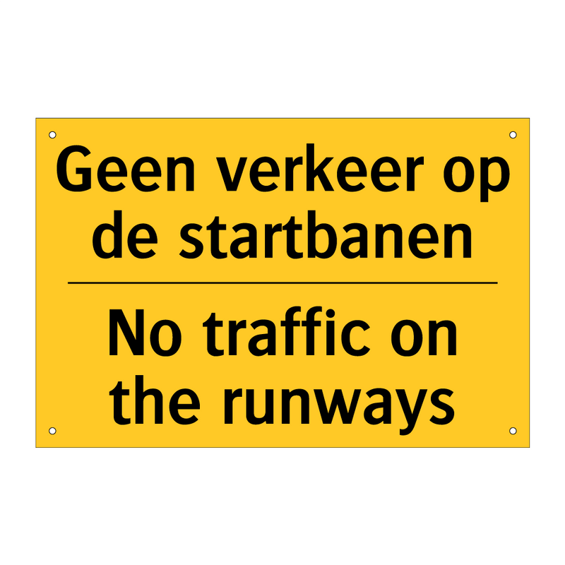 Geen verkeer op de startbanen - No traffic on the runways