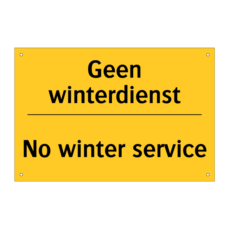 Geen winterdienst - No winter service & Geen winterdienst - No winter service