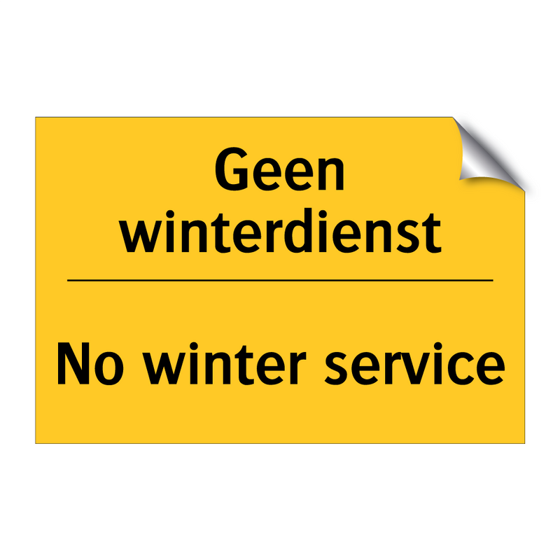 Geen winterdienst - No winter service & Geen winterdienst - No winter service