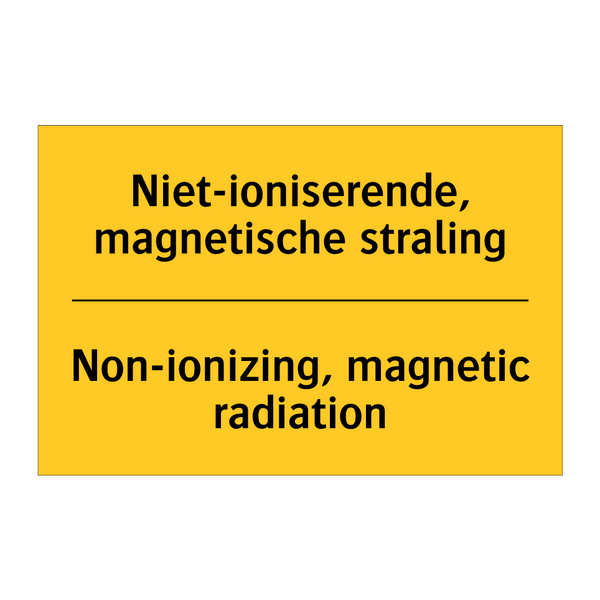 Niet-ioniserende, magnetische straling - Non-ionizing, magnetic radiation