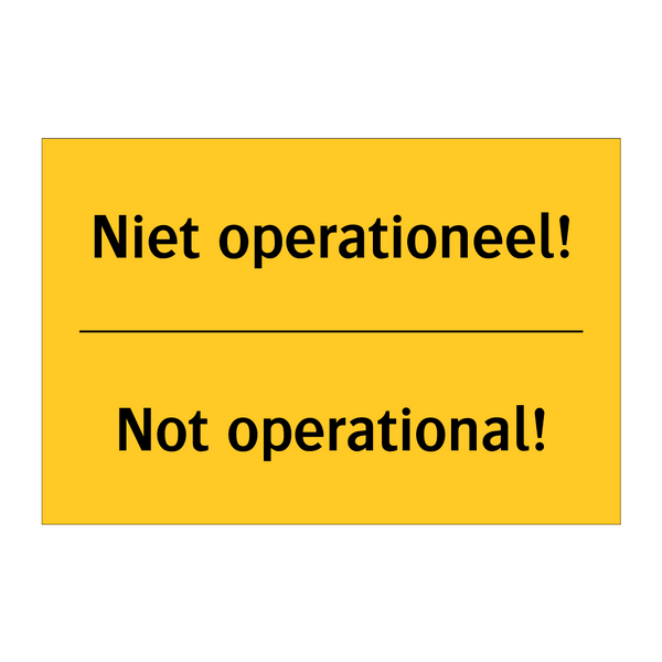 Niet operationeel! - Not operational! & Niet operationeel! - Not operational!