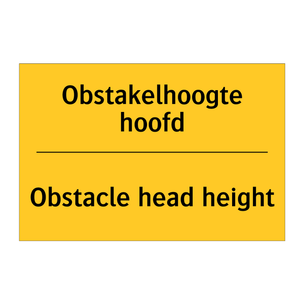 Obstakelhoogte hoofd - Obstacle head height & Obstakelhoogte hoofd - Obstacle head height