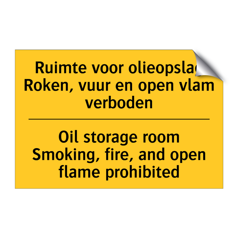 Ruimte voor olieopslag Roken, /.../ - Oil storage room Smoking, fire, /.../