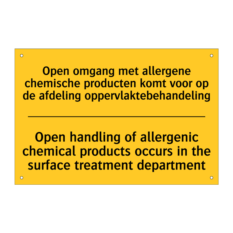 Open omgang met allergene chemische /.../ - Open handling of allergenic chemical /.../