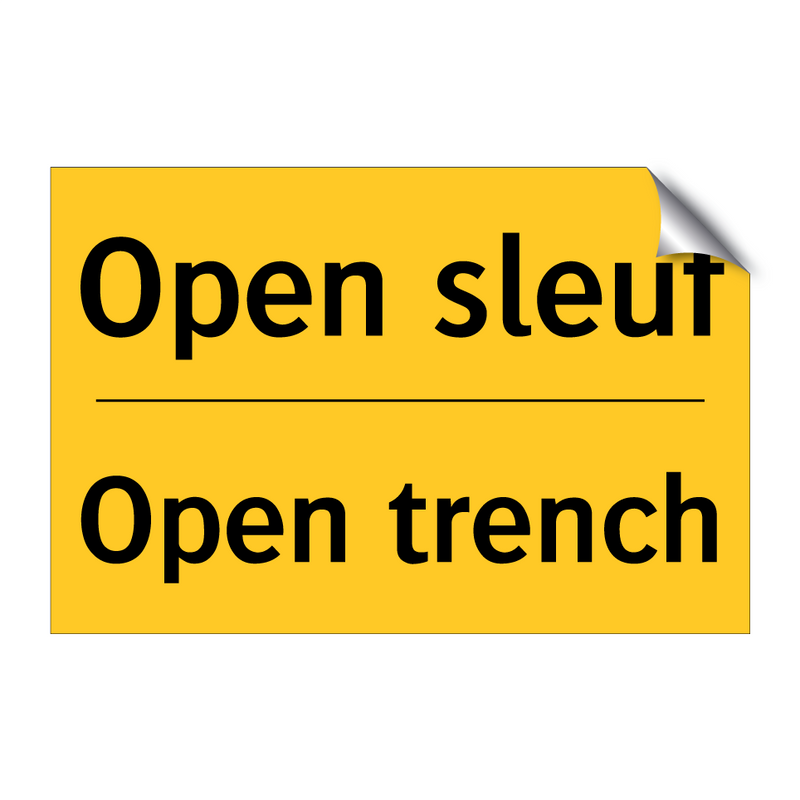 Open sleuf - Open trench & Open sleuf - Open trench & Open sleuf - Open trench