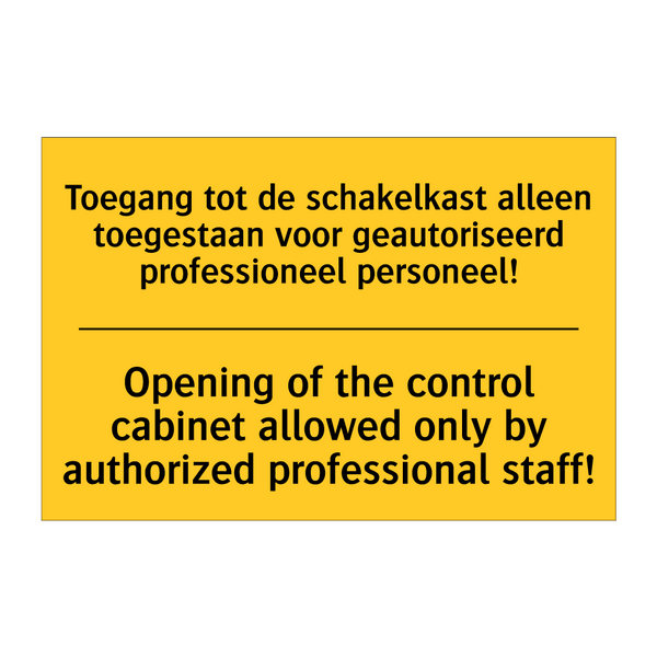 Toegang tot de schakelkast alleen /.../ - Opening of the control cabinet /.../