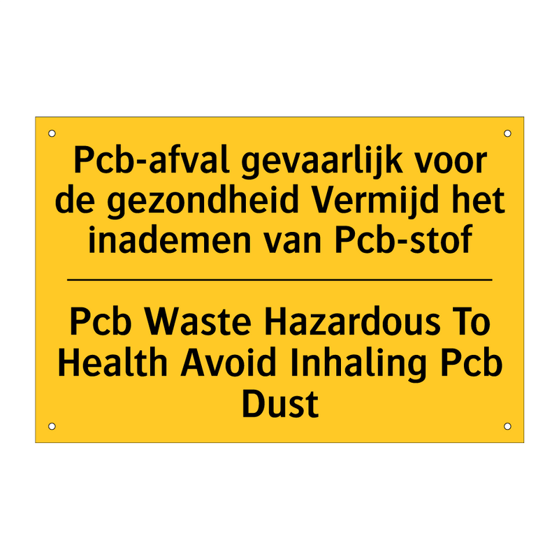 Pcb-afval gevaarlijk voor de gezondheid /.../ - Pcb Waste Hazardous To Health /.../